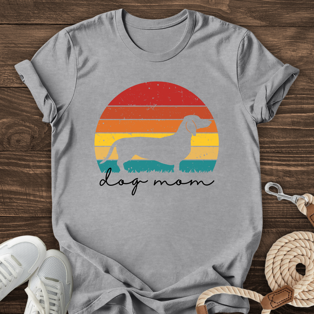 Retro Dachshund Dog Mom Tee