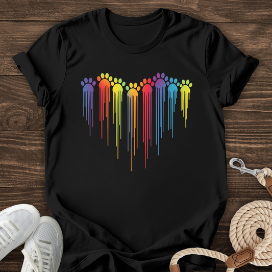 Rainbow Paw Drip Tee