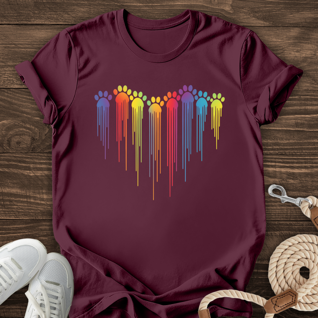 Rainbow Paw Drip Tee