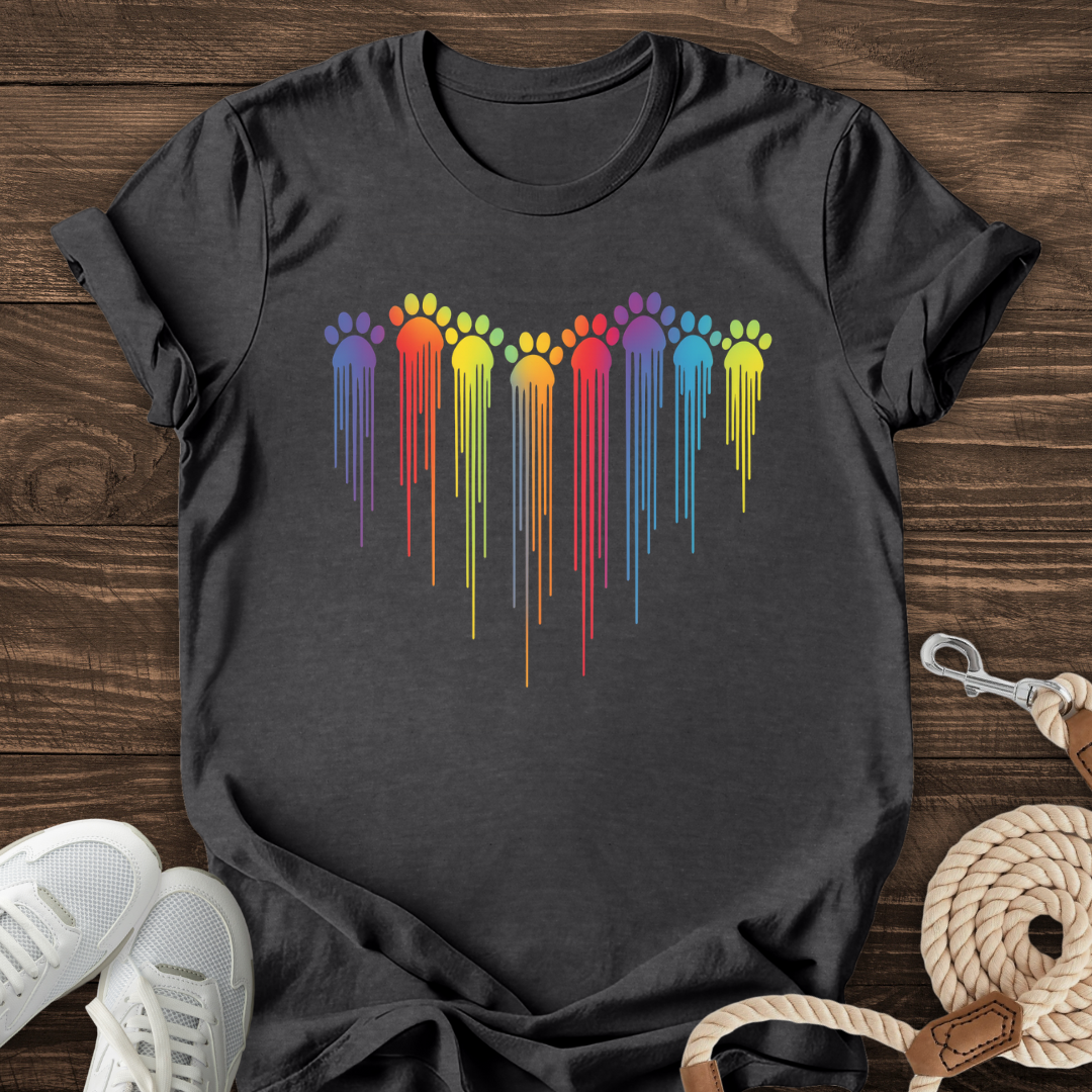 Rainbow Paw Drip Tee
