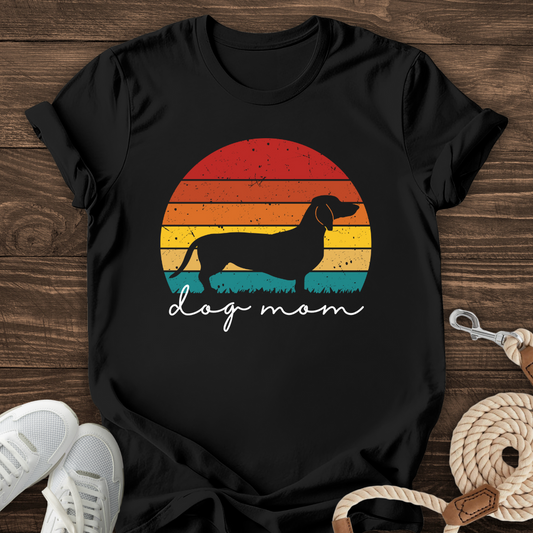 Retro Dachshund Dog Mom Tee